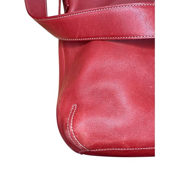 Vtg Coach Legacy Slim Duffle Shoulder Bag Red Leather Adjustable Strap 9188 - Picture 9 of 10